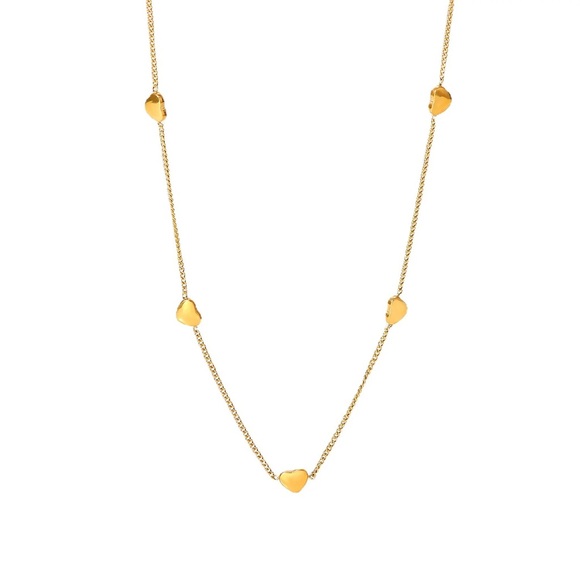 18K Gold Plated Satellite Heart Necklace*Dainty Necklace*Waterproof Jewelry*AR - Picture 1 of 3